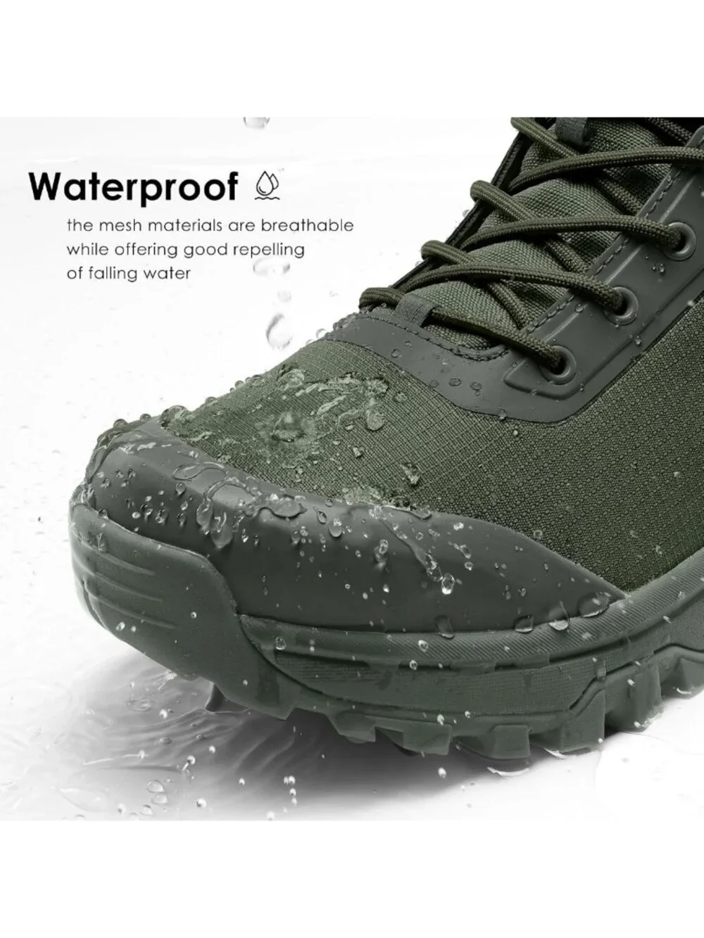 Lightweight Waterproof Tactical Boots for Men | Side Zipper Work Footwear